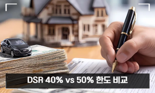 DSR 40% vs 50% 한도 비교