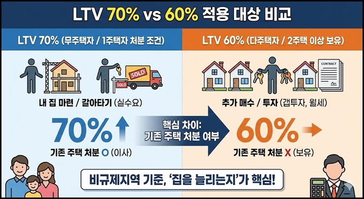 LTV 70% vs 60% 누가 적용받나