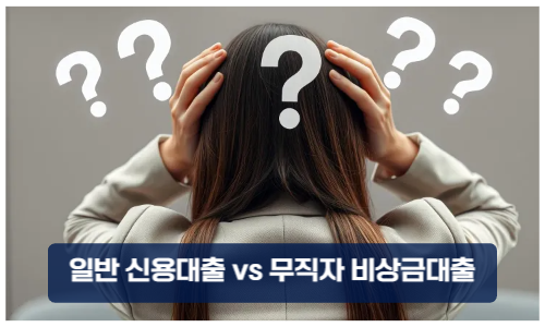 신용대출 vs 무직자 비상금대출