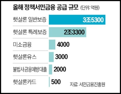 정부지원 서민대출 예산