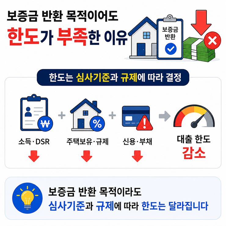 전세보증금반환목적 한도 부족한 이유