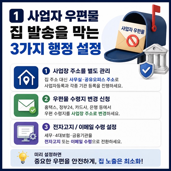 사업자 우편물 집 발송을 막는 3가지 행정 설정