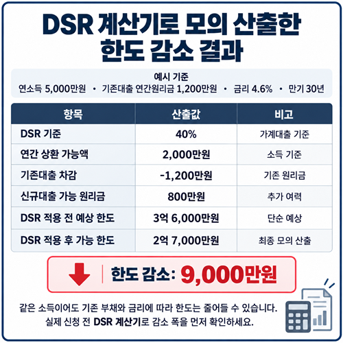 DSR 규제 한도 감액